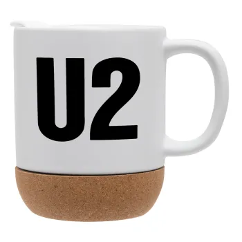 U2 , Κούπα, κεραμική με βάση φελού και καπάκι (ΜΑΤ), 330ml