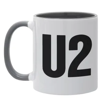 U2 , Mug colored grey, ceramic, 330ml