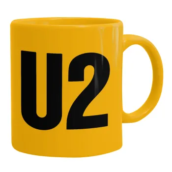 U2 , Ceramic coffee mug yellow, 330ml