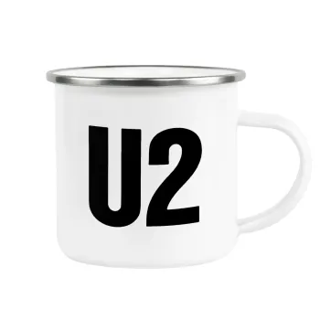 U2 , Metallic enamel cup white 360ml
