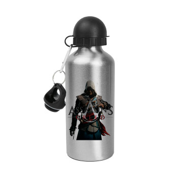 Assassin's Creed, Μεταλλικό παγούρι νερού, Ασημένιο, αλουμινίου 500ml