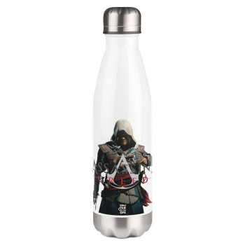 Assassin's Creed, Μεταλλικό παγούρι θερμός Λευκό (Stainless steel), διπλού τοιχώματος, 500ml