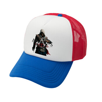 Assassin's Creed, Καπέλο Ενηλίκων Soft Trucker με Δίχτυ Red/Blue/White (POLYESTER, ΕΝΗΛΙΚΩΝ, UNISEX, ONE SIZE)