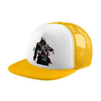 Assassin's Creed, Καπέλο Soft Trucker με Δίχτυ Κίτρινο/White 