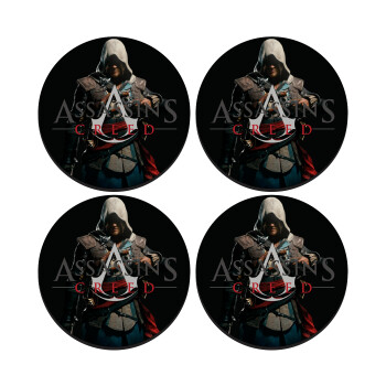 Assassin's Creed, SET of 4 round wooden coasters (9cm)