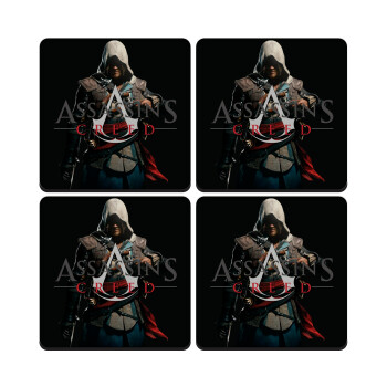 Assassin's Creed, ΣΕΤ 4 Σουβέρ ξύλινα τετράγωνα (9cm)