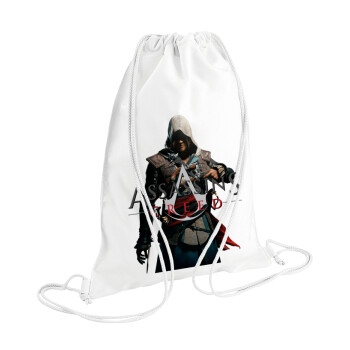 Assassin's Creed, Τσάντα πλάτης πουγκί GYMBAG λευκή (28x40cm)