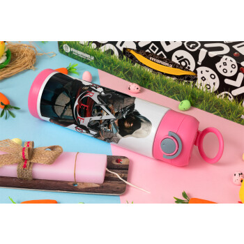 Assassin's Creed, Easter candle, Childrens hot water bottle, stainless steel, with safety straw, PINK (500ml)