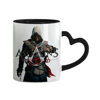 Assassin's Creed, Mug heart black handle, ceramic, 330ml