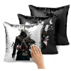 Μαξιλάρι καναπέ Μαγικό Μαύρο με πούλιες 40x40cm περιέχεται το γέμισμα