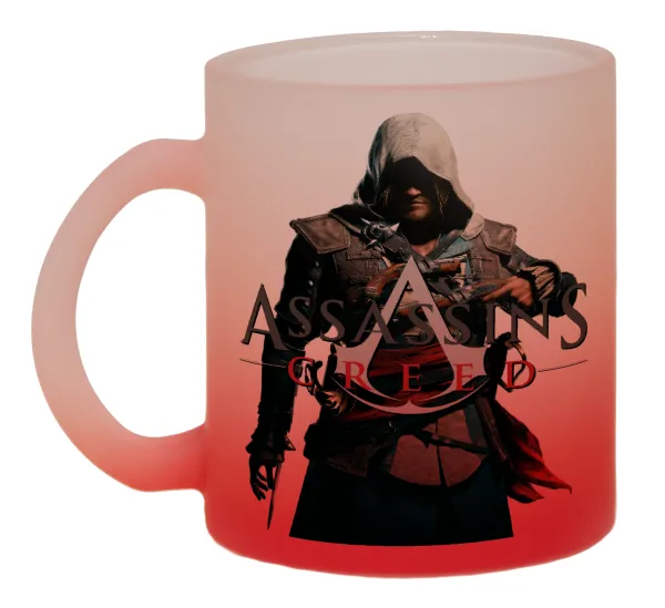 Assassin's Creed — Two-tone glass mug with matte red base, 330ml