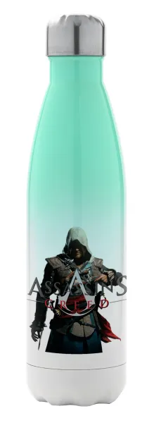 Assassin's Creed — Metal mug thermos Green/White (Stainless steel), double wall, 500ml