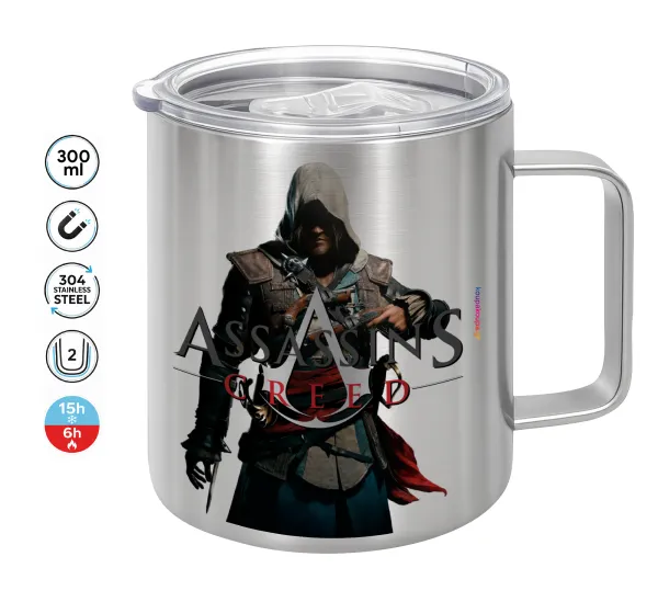 Assassin's Creed — Double-walled stainless steel mug 300ml with temperature-retaining lid