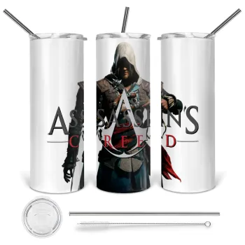 Assassin's Creed, Tumbler stainless steel 600ml, with metal straw & cleaning brush
