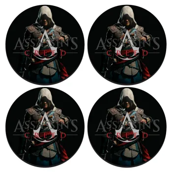 Assassin's Creed, ΣΕΤ 4 Σουβέρ ξύλινα στρογγυλά (9cm)