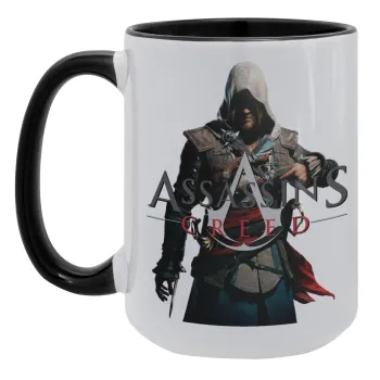 Assassin's Creed, Κούπα Mega 15oz, κεραμική Μαύρη, 450ml