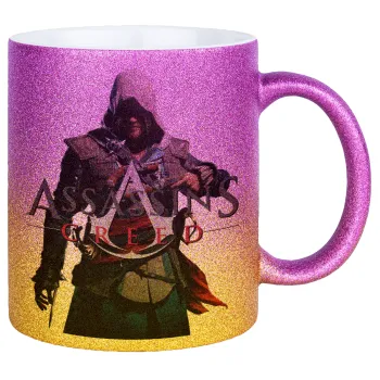Assassin's Creed, Κούπα Χρυσή/Ροζ Glitter, κεραμική, 330ml