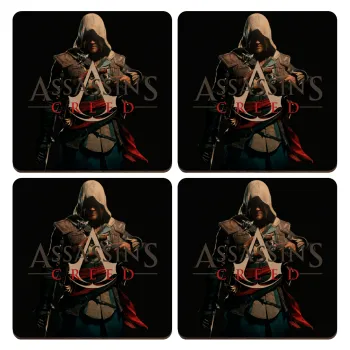 Assassin's Creed, ΣΕΤ x4 Σουβέρ ξύλινα τετράγωνα plywood (9cm)