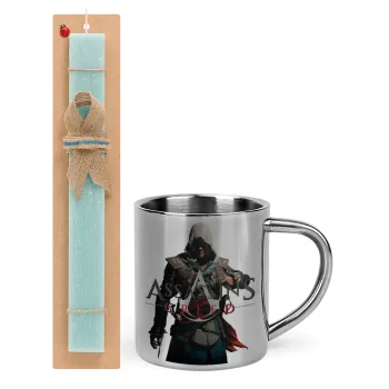 Assassin's Creed, Πασχαλινή Λαμπάδα με μεταλλική κούπα θερμό (300ml) & κερί αρωματικό πλακέ (30cm) (ΤΙΡΚΟΥΑΖ)