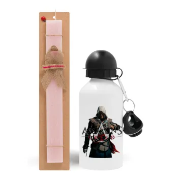 Assassin's Creed, Easter Set, metallic aluminum bottle (500ml) & aromatic flat Easter candle (30cm) (PINK)