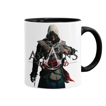 Assassin's Creed, Κούπα χρωματιστή μαύρη, κεραμική, 330ml