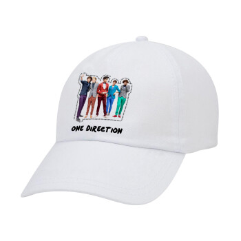 One Direction , Καπέλο ενηλίκων Jockey Λευκό (snapback, 5-φύλλο, unisex)
