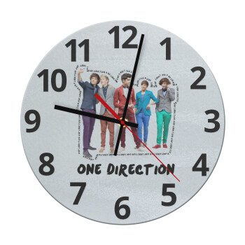 One Direction , Ρολόι τοίχου γυάλινο (30cm)