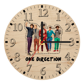 One Direction , Ρολόι τοίχου ξύλινο plywood (20cm)