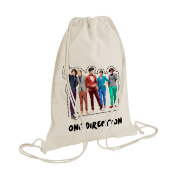 One Direction , Backpack bag GYMBAG natural (28x40cm)