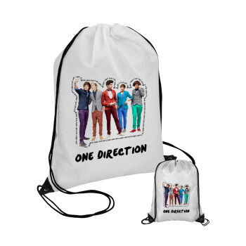 One Direction , Τσάντα πουγκί με μαύρα κορδόνια 45χ35cm (1 τεμάχιο)