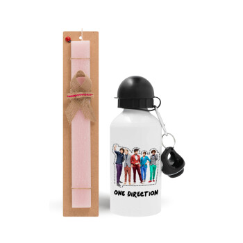 One Direction , Easter Set, metallic aluminum bottle (500ml) & aromatic flat Easter candle (30cm) (PINK)