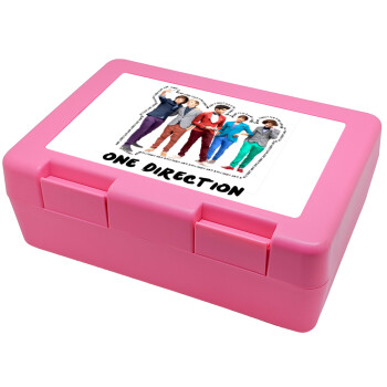 One Direction , Παιδικό δοχείο κολατσιού ΡΟΖ 185x128x65mm (BPA free πλαστικό)