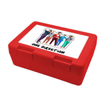 One Direction , Παιδικό δοχείο κολατσιού ΚΟΚΚΙΝΟ 185x128x65mm (BPA free πλαστικό)