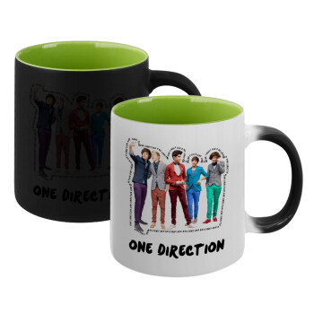 One Direction , Κούπα Μαγική εσωτερικό πράσινο, κεραμική 330ml που αλλάζει χρώμα με το ζεστό ρόφημα (1 τεμάχιο)