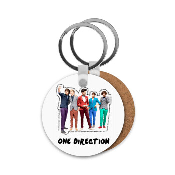 One Direction , Μπρελόκ Ξύλινο στρογγυλό MDF Φ5cm