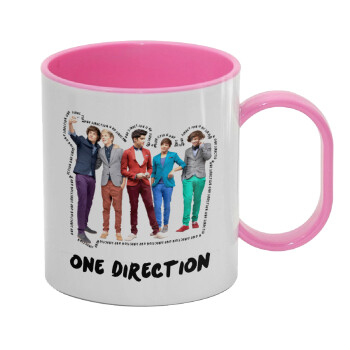 One Direction , Κούπα (πλαστική) (BPA-FREE) Polymer Ροζ για παιδιά, 330ml