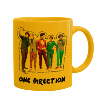 One Direction , Ceramic coffee mug yellow, 330ml (1pcs)