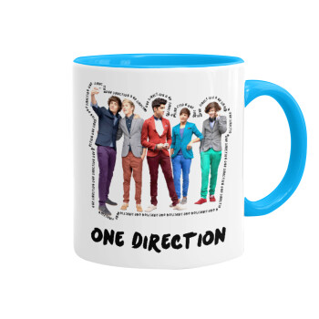 One Direction , Mug colored light blue, ceramic, 330ml
