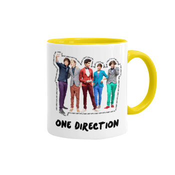 One Direction , Mug colored yellow, ceramic, 330ml
