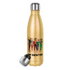 Glitter gold stainless steel thermos bottle, double-walled, 500ml