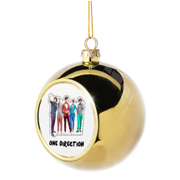 One Direction , Χριστουγεννιάτικη μπάλα δένδρου Χρυσή 8cm