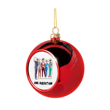 One Direction , Χριστουγεννιάτικη μπάλα δένδρου Κόκκινη 8cm
