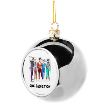 One Direction , Χριστουγεννιάτικη μπάλα δένδρου Ασημένια 8cm