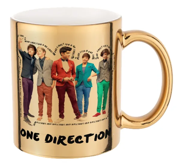 One Direction — Mug ceramic, gold mirror, 330ml