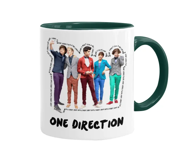 One Direction — Κούπα χρωματιστή πράσινη, κεραμική, 330ml