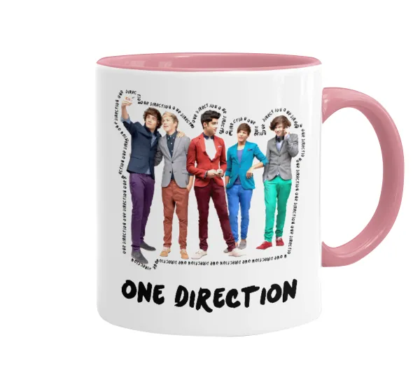 One Direction — Mug colored pink, ceramic, 330ml