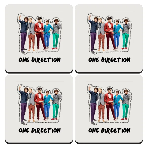One Direction — Σουβέρ ξύλινα τετράγωνα (9cm)