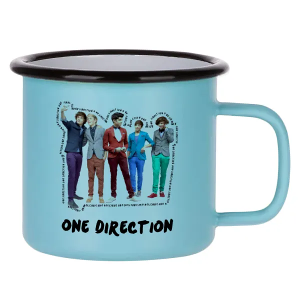 One Direction — Κούπα Μεταλλική εμαγιέ ΜΑΤ σιέλ 360ml