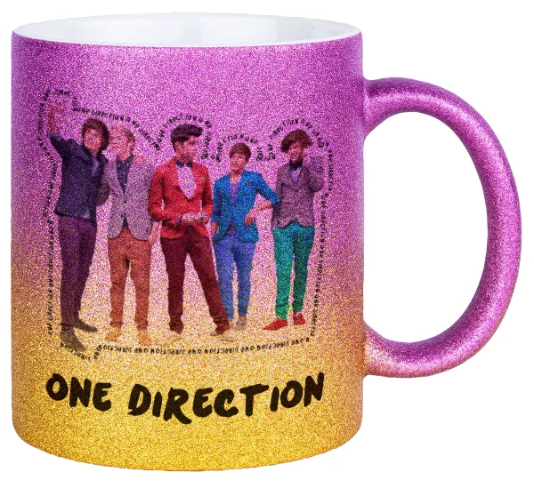 One Direction — Κούπα Χρυσή/Ροζ Glitter, κεραμική, 330ml