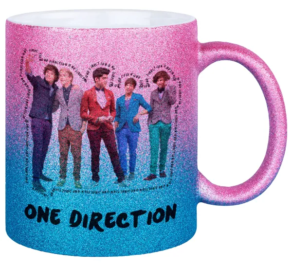 One Direction — Κούπα Χρυσή/Μπλε Glitter, κεραμική, 330ml